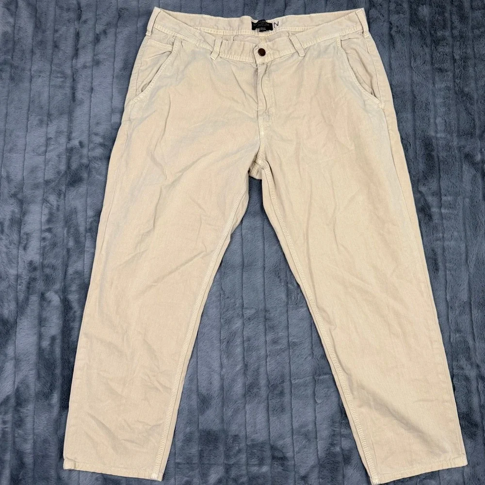 Banana Republic Athletic Fit Chino Pants Tan Khaki Cotton 38x32 Mens